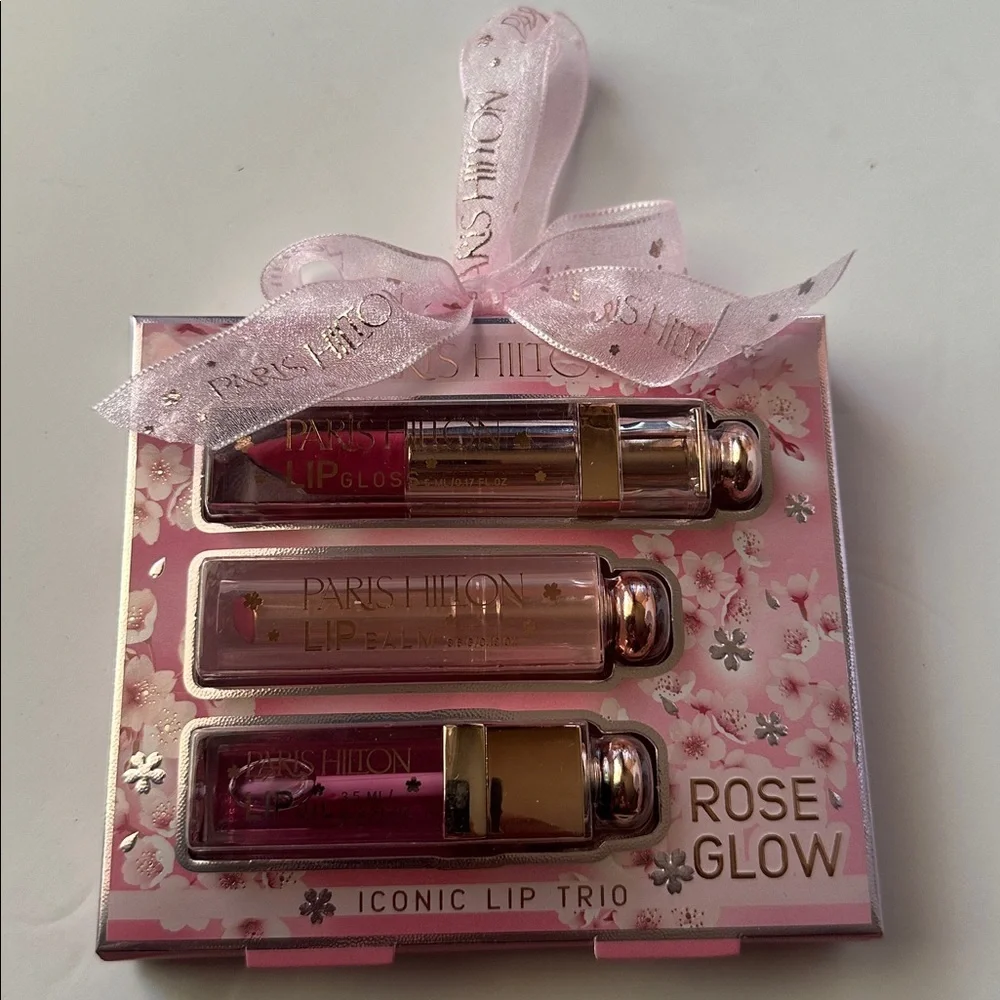💖 NEW Paris Hilton Iconic Lip Trio - Rose Glow Set ✨ NIB